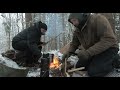 Frostige Nacht im SCHNEE | Lagerbau mit Tarp | Bushcraft Abenteuer #bushcraft