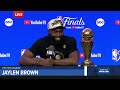 NBA Finals: Jaylen Brown's postgame interview after Celtics beat Mavericks to win NBA championship