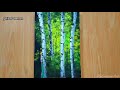 Easy Acrylic Painting / Birch Trees Forest / Painting for Beginners