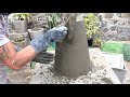 ✅HOW to make BIG / EASY and QUICK CEMENT POT / cement glass / DIY / Craft / POT CEMENT