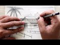 How to Draw a Simple Landscape Easy Pencil Drawing, Pencil Sketch for Beginners