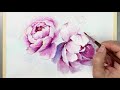 Watercolor Painting -Peony Series -Tutorial Step by Step