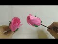 How to make pink rosebud satin ribbon | DIY