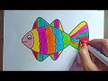 🐟 Fish Drawing | how to draw fish Drawing and colouring 🎨 for kids and toldders
