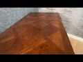 Oak French Parquetry draw leaf table