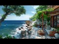 Tropical Bossa Nova Jazz Music - Seaside Café Atmosphere Elevated with Soothing Ocean Waves