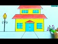 Triple level house drawing / easy house drawing / How to draw landscape very easy step by step