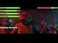 Teenage Mutant Ninja Turtles: Mutant Mayhem (2023) Auto Shop Fight with healthbars