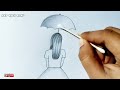 Easy Girl Drawing with umbrella very easy // easy girl drawing  💚art video 💚 Pencil sketch