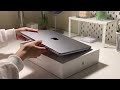 MacBook Air M2 (space gray) + Airpods 3rd generation aesthetic unboxing, accessories, setup ☁️