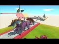 Carnivore Dinosaurs vs Herbivores on Tug of War with Dynamite - Animal Revolt Battle Simulator