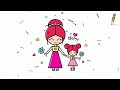 How to Draw  Cute Mother's Day Greetings Easy from Basic Shapes (Drawing and Coloring)