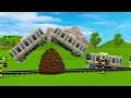 【踏切】非常に長い高速列車が海を渡る曲がりくねったらせん状の道を走っています | 交通 | 踏切アニメ / Fumikiri 3D Railroad Crossing Animation #2