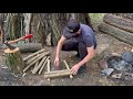 Building a shelter from tree bark