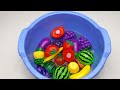 Satisfying Video | Drop Fruits and Pop Balloons in Blue Pool ASMR