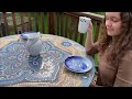 The process of making a mosaic table