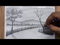 how to draw scenery of nature with pencil step by step - Pencil drawing for Beginners