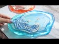 This is definitely crunching ASMR..⭐🎨 Let's do texture painting at home!!A shiny resin painting tray