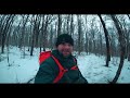 Tarp Camp on the Mountain Pass in Deep Snow and Powerful Winds - Followed by a Bobcat!