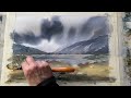 Paint A Loose STORMY SKY & MOUNTAINS Watercolor Landscape Painting, Beginners Watercolour Tutorial