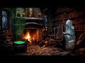 Witch's House Spooky Halloween Ambience, Fireplace Sounds and Page Turning