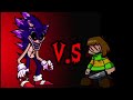 Too slow but it’s Sonic.exe⚫️🔴 VS Chara.♥️🖤