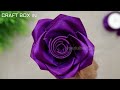 Flower Making Ideas with Card - How to make rose with satin ribbon | ribbon hacks with scale