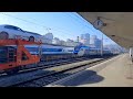 Pociągi na stacji w Lublanie w Słowenii./Trains at Ljubljana station in Slovenia