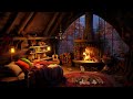 Autumn Rainy Day🌨🍂Cozy Fireplace & Relaxing Rain Sounds in the Forest