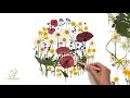 Pressed Flower Art making 'Summertime Meadows'. Create with materials found in nature.