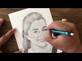 Smiling Woman Pencil Sketch || How to draw a woman face for beginners