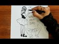 How to Draw Father and Daughter | Father's Day Special Drawing| Pencil Sketch| Easy Drawing Tutorial