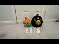 Angry Birds Pumpkin hat pig and White dot Bomb Plush Unboxing