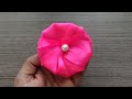 Super Easy Ribbon Flower Craft idea with Hair Comb | Easy Hand Embroidery Flower Tutorial