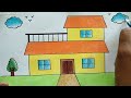 House Drawing / How to Draw a Simple House Step By Step Very Easy / House Scenery Drawing