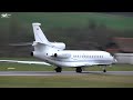 The Powerful Trijet: Dassault Falcon 7X Take-Off at Bern