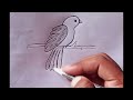 Bird drawing with number 2 |  bird drawing easy