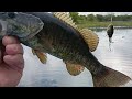 THE KANSAS ANGLER FISHING SMALLMOUTH BASS  CRYSTAL CLEAR RIVER WATER TOPWATER WOPPER PLOPPER ACTION