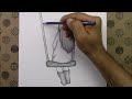 Beautiful and Easy drawings, How To Draw A Girl With Her Back Turned Sitting On A Swing