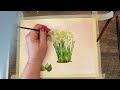 Painting Paperwhites in Watercolor! (Long content video tutorial)🎨