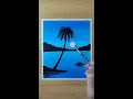 Drawing with oil pastel - Easy Moonlight scenery drawing #shorts