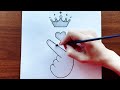 Korean Tumblr Heart Drawing | BTS Drawing Easy | BTS Army Drawing