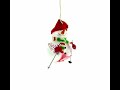 Whimsical Snowman Skiing - Blown Glass Christmas Ornament (CC-0531)
