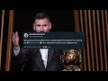 Football Players React To Messi Winning His 8th Ballon d'Or