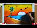 How To Draw Easy Sunset Scenery|Beautiful Sunset Scenery With Oilpastel|Easy Oilpastel Drawing#Art
