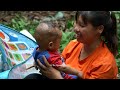 Single Mom - Harvest Longan Go to market sell, Take two children to get vaccinated | Lý Thị Ngoan