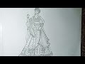 beautiful girl dress sketch #drawing