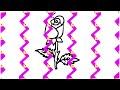 Rose flower drawing from letter S  l Easy Rose drawing tutorial step by step for beginners