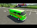 CONCRETE MIXERS VS AMBULANCE VS MINI BUSES VS ARO TRANSPORT BATTLE! Farming Simulator 22