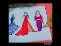 girls drees colouring design |very Eazy drawing |beautiful girls dress drawing & colour |yt video |